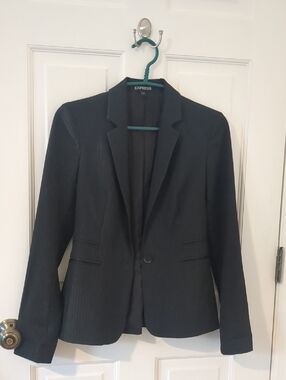 Express Black Pinstripe Blazer